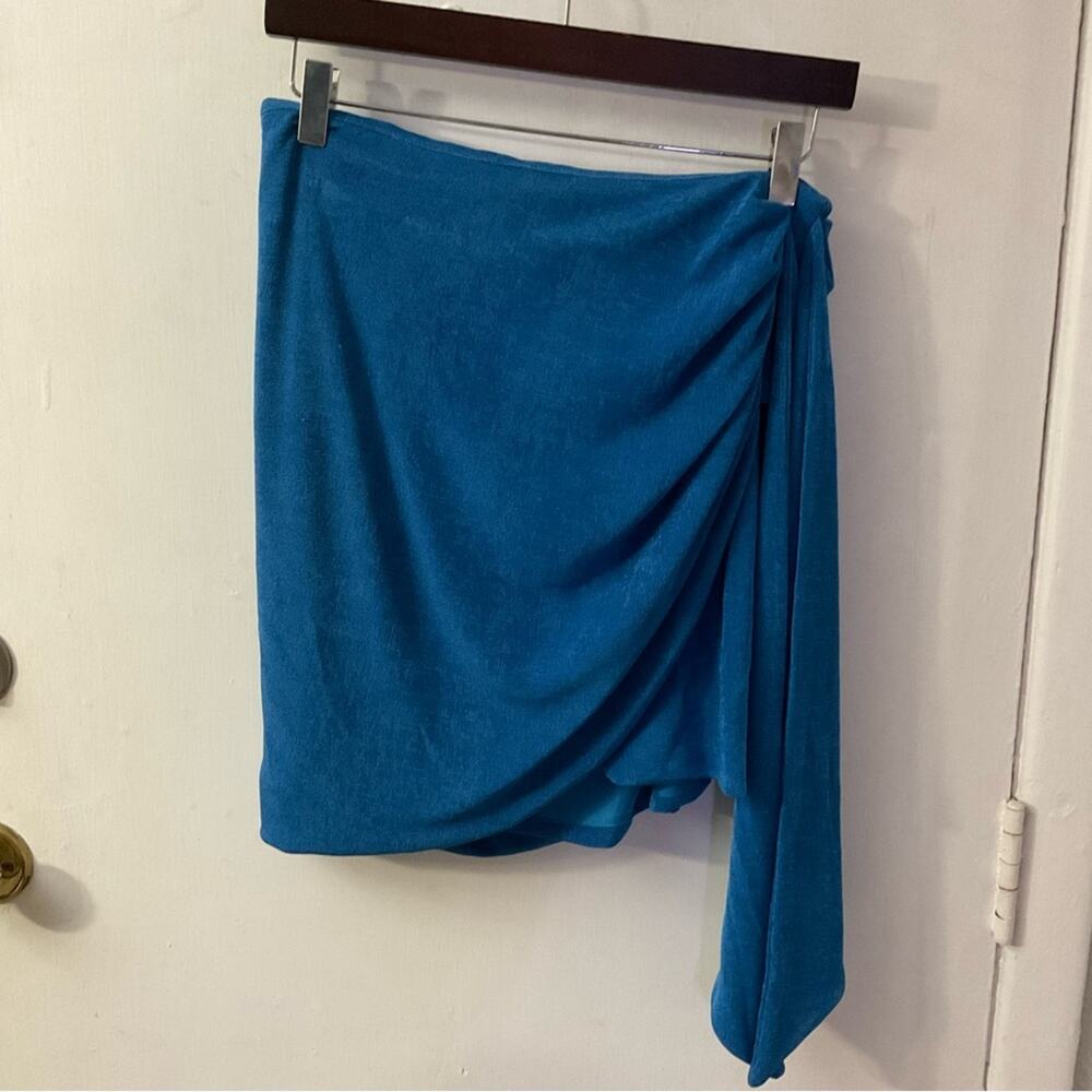 Lulu’s Beachside Party Teal Ruched Tie Front Coverup L NEW Swim Boho Casual Twee